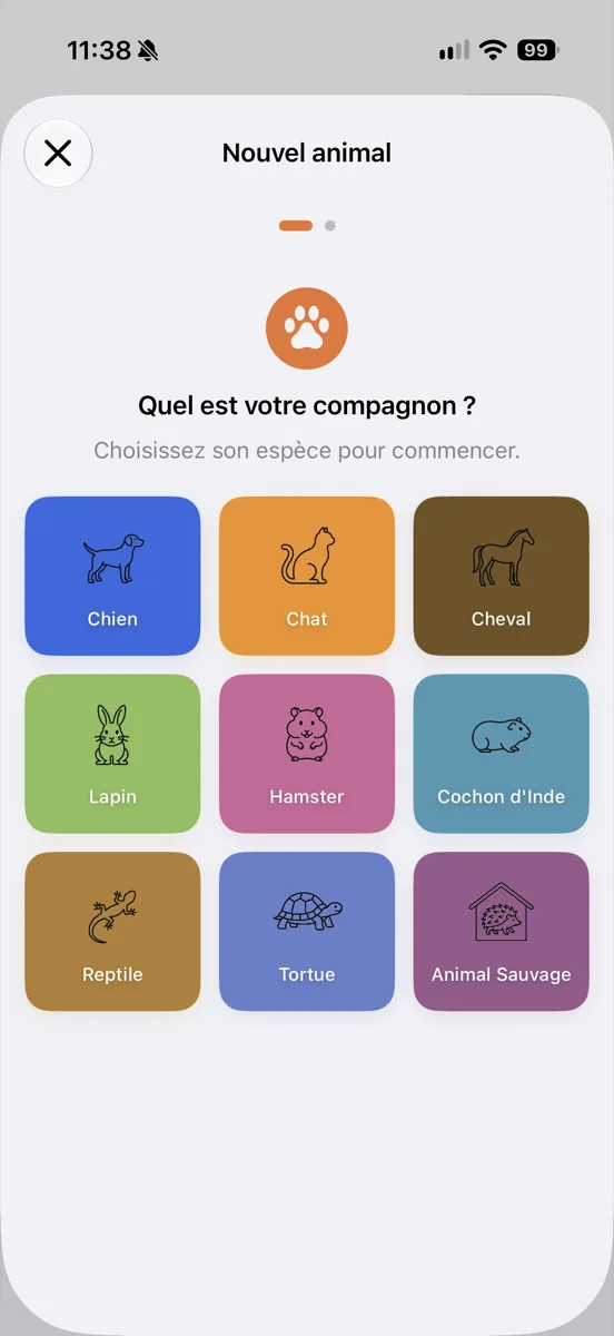 Choix de l'espèce à la création